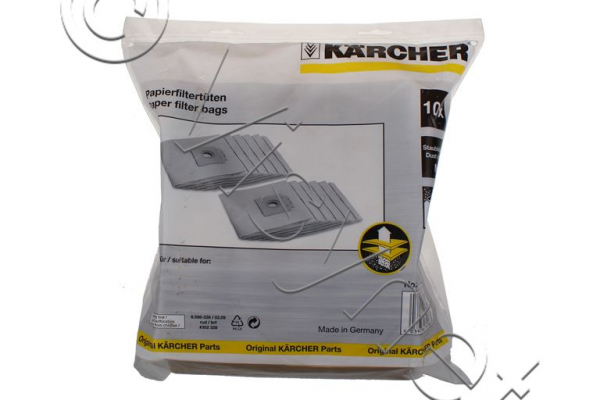 10x Kärcher Original Staubsauger Papierbeutel T15 | 69070190