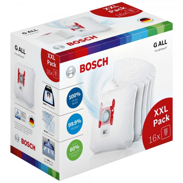 XXL Pack 16 Staubsaugerbeutel für Bosch PowerProtect Type G ALL - BBZ16GALL