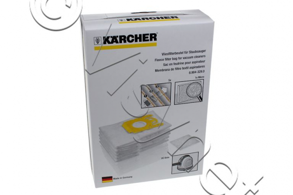 Pack van 5 Original Kärcher Staubsaugerbeutel Vc6100 - Vc6300 - Vc6300 | 6.904-329.0, 69043290