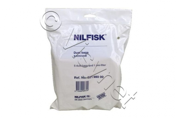 Nilfisk Original 5x Staubsaugerbeutel + 1x Vorfilter BACKUUM Staubsauger | 22198000