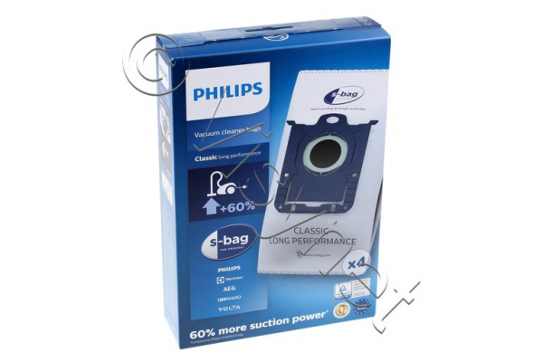 4 Original Staubsaugerbeutel Für Philips Classic Long Performance s-bag FC8021/03 | FC802103