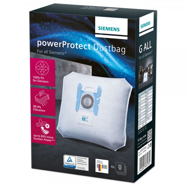 4 Staubsaugerbeutel für Siemens PowerProtect Type G ALL - VZ41FGALL