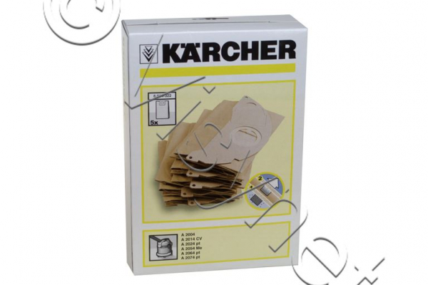 5x Original Kärcher Staubsaugerbeutel aus Papier - A2004, A2024 | 69043220, 6.904-322.0