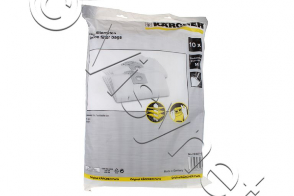 10x Kärcher Original Staubsauger Vliesfilterbeutel, 10 x, T 15/1, T 17/1 | 69070170