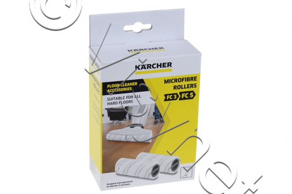 2x Kärcher Original Staubsauger Mikrofaser-Rollbürsten Graues Set | 20550070, 2.055-007.0