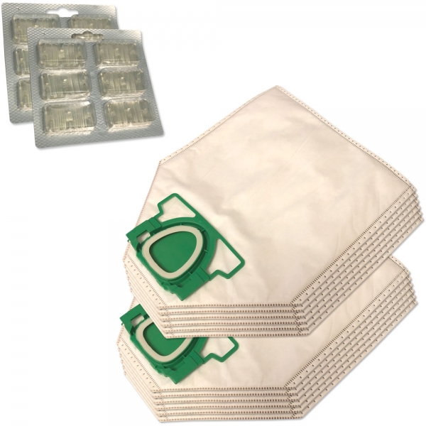 Sparset 12 Staubsaugerbeutel + 12 Duftsteine geeignet für Vorwerk Kobold VK 200