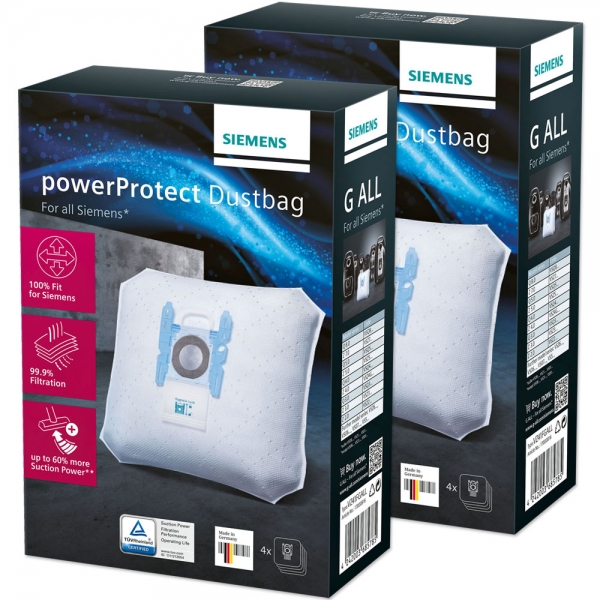 8 Staubsaugerbeutel für Siemens PowerProtect Type G ALL - VZ41FGALL