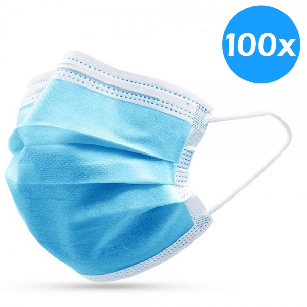 100x Atemschutzmaske, Mundschutz, Maske, Hygienemaske, Maske, Einwegmaske, 3 Lagig