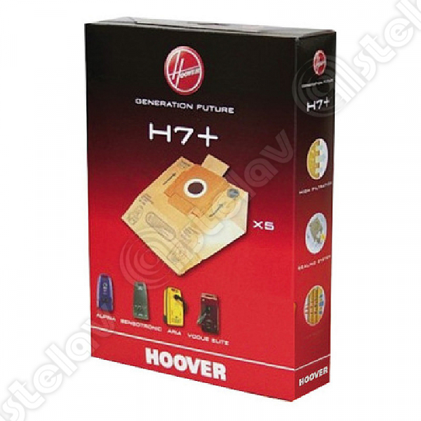 5x Original Hoover Staubsaugerbeutel H7+ für Alpina, Aria, Sensotronic, Vogue Elite | 09026177