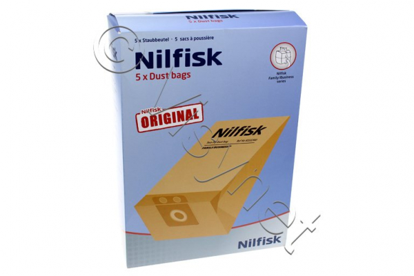 5x Nilfisk Original Papierstaubbeutel Family / Business Series / GD910, CDB3055, CDF2050 | 82222900