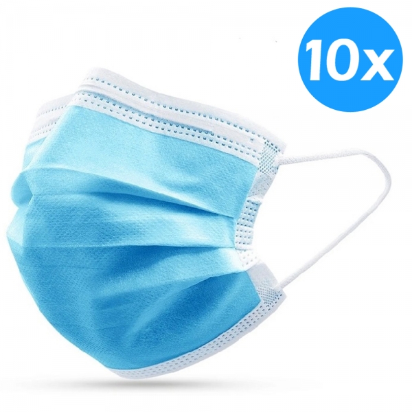 10x Atemschutzmaske, Mundschutz, Maske, Hygienemaske, Maske, Einwegmaske, 3 Lagig