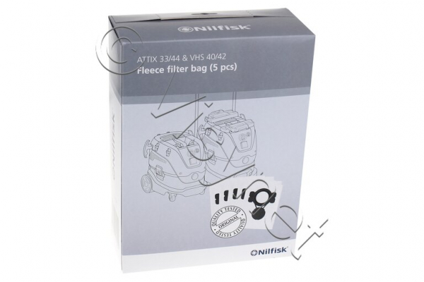 5x Nilfisk Original-Fleecefilterbeutel Attix 33/44 und VHS 40/42 Staubsauger | 107419593