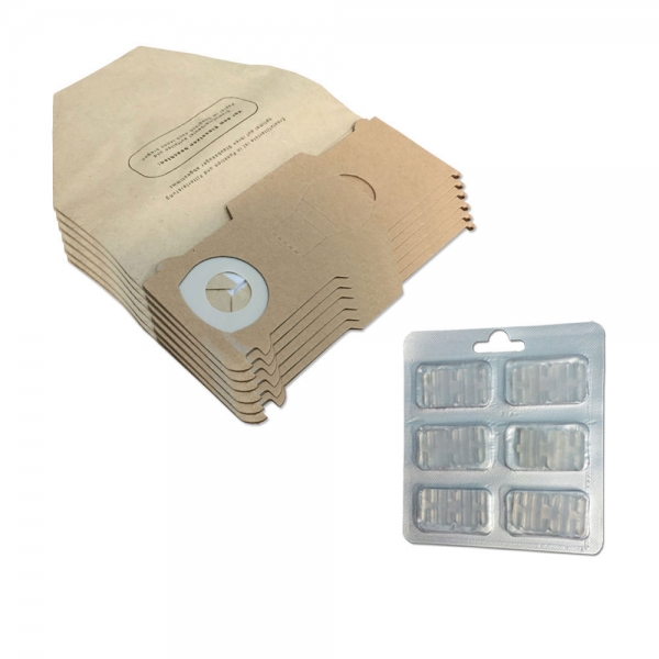 Set 6 Staubbeutel + 6 Duftsteine geeignet für Vorwerk Kobold VK 130 131 SC | VK130 VK131 VK130SC