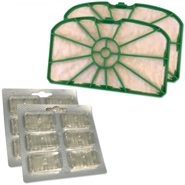 2 Motorschutzfilter + 12 Duftsteine geeignet für Vorwerk Kobold VK 200