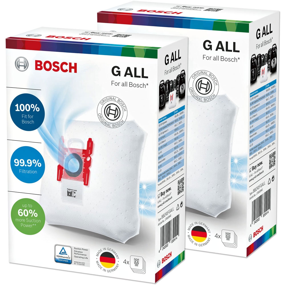 8 Staubsaugerbeutel für Bosch PowerProtect Type G ALL