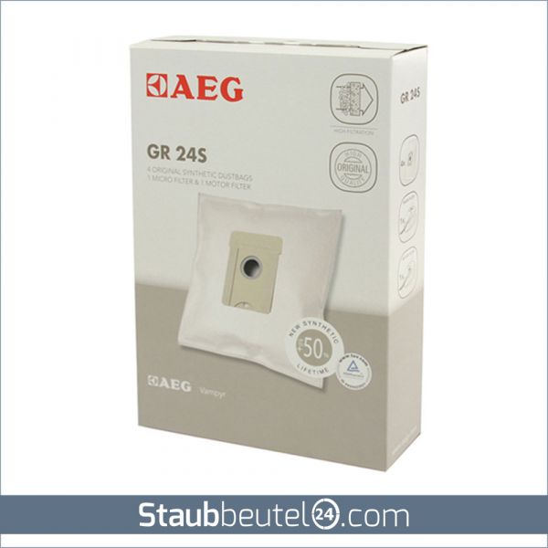 4 Original AEG Staubsaugerbeutel Gr. 24S