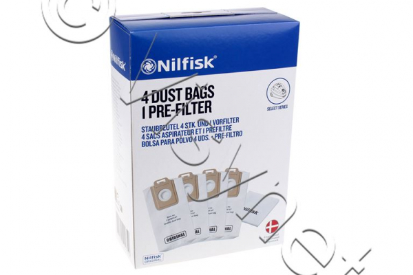 Nilfisk 4x Staubsaugerbeutel + 1x Vorfilter - Serie Power Select - 128389187