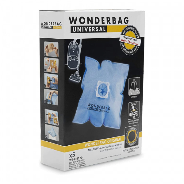 5 Saubsaugerbeutel Rowenta Wonderbag WB406120 - Serie Artec 2, Compact Power, Silence Force